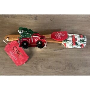 NEW Cook With Color Holiday 3pc Baking Set Red & Truck Spatulas & Cookie Cutter